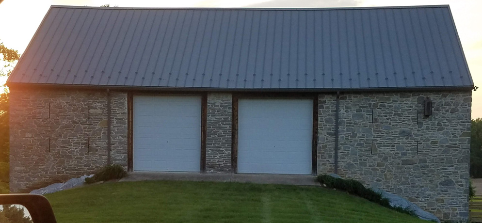 Seamless Spouting Installed on a barn
